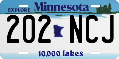 MN license plate 202NCJ