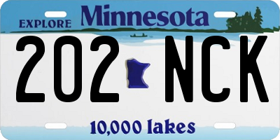 MN license plate 202NCK
