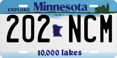 MN license plate 202NCM