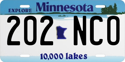MN license plate 202NCO