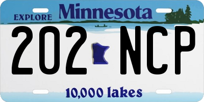 MN license plate 202NCP