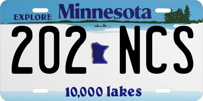 MN license plate 202NCS