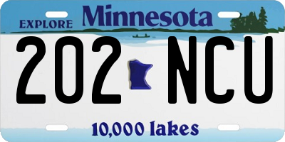 MN license plate 202NCU