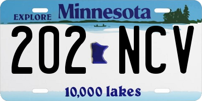 MN license plate 202NCV