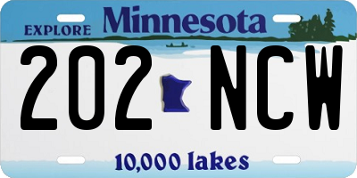 MN license plate 202NCW