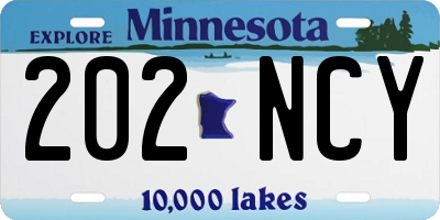 MN license plate 202NCY