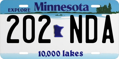 MN license plate 202NDA