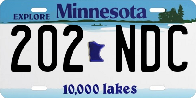 MN license plate 202NDC