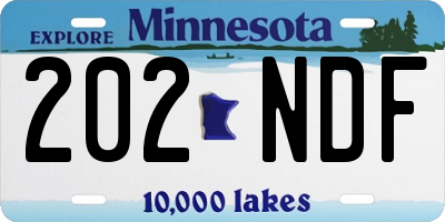 MN license plate 202NDF
