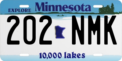 MN license plate 202NMK