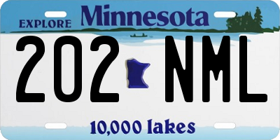 MN license plate 202NML