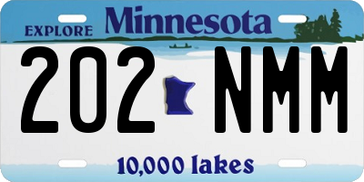 MN license plate 202NMM