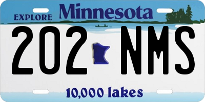MN license plate 202NMS
