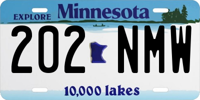 MN license plate 202NMW