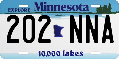 MN license plate 202NNA