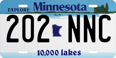 MN license plate 202NNC