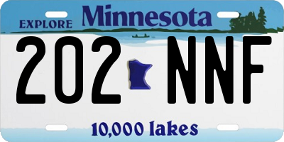 MN license plate 202NNF
