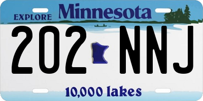 MN license plate 202NNJ