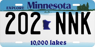 MN license plate 202NNK