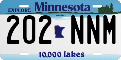 MN license plate 202NNM