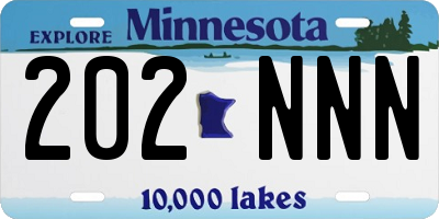 MN license plate 202NNN