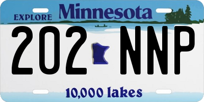 MN license plate 202NNP