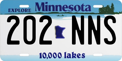 MN license plate 202NNS