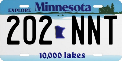MN license plate 202NNT
