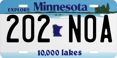 MN license plate 202NOA