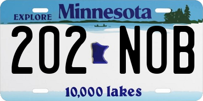 MN license plate 202NOB