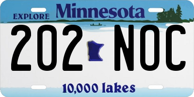MN license plate 202NOC