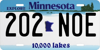 MN license plate 202NOE