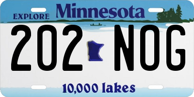 MN license plate 202NOG