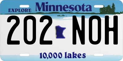 MN license plate 202NOH
