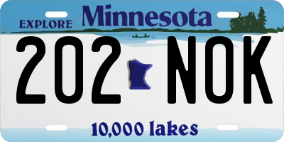 MN license plate 202NOK