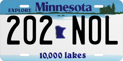 MN license plate 202NOL