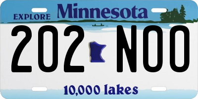 MN license plate 202NOO