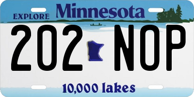 MN license plate 202NOP