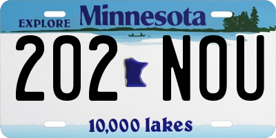 MN license plate 202NOU