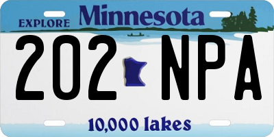 MN license plate 202NPA