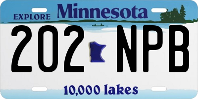 MN license plate 202NPB