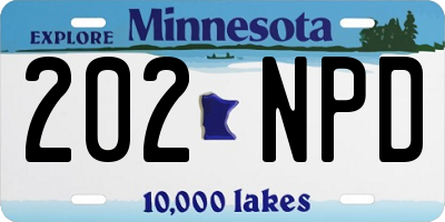 MN license plate 202NPD
