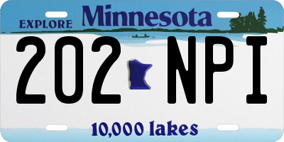 MN license plate 202NPI