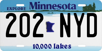 MN license plate 202NYD