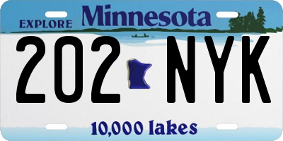 MN license plate 202NYK