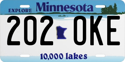MN license plate 202OKE