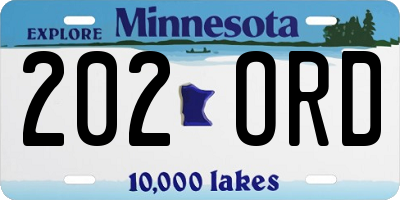 MN license plate 202ORD