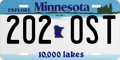 MN license plate 202OST