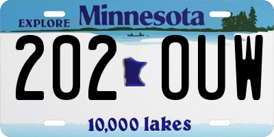 MN license plate 202OUW