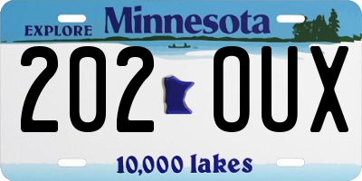 MN license plate 202OUX